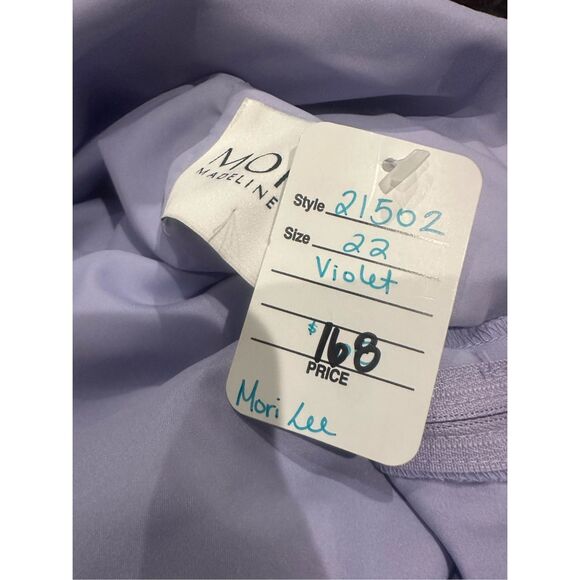 Morilee NEW size 22 long violet chiffon dress style 21502 plus size - Picture 5 of 7